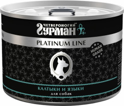 Четвероногий гурман Platinum line влажный корм для собак Калтыки и языки, в консервах - 525 г х 6 шт