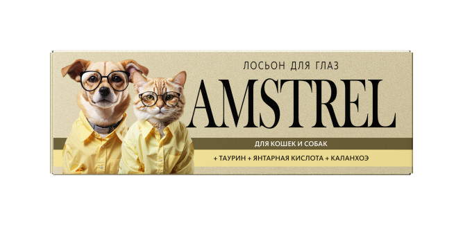 Amstrel лосьон для глаз для кошек и собак с таурином, янтарной кислотой и каланхоэ - 30 мл