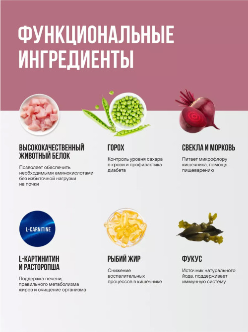 BOWL WOW сухой корм для взрослых стерилизованных кошек с индейкой, курицей и свеклой - 4 кг