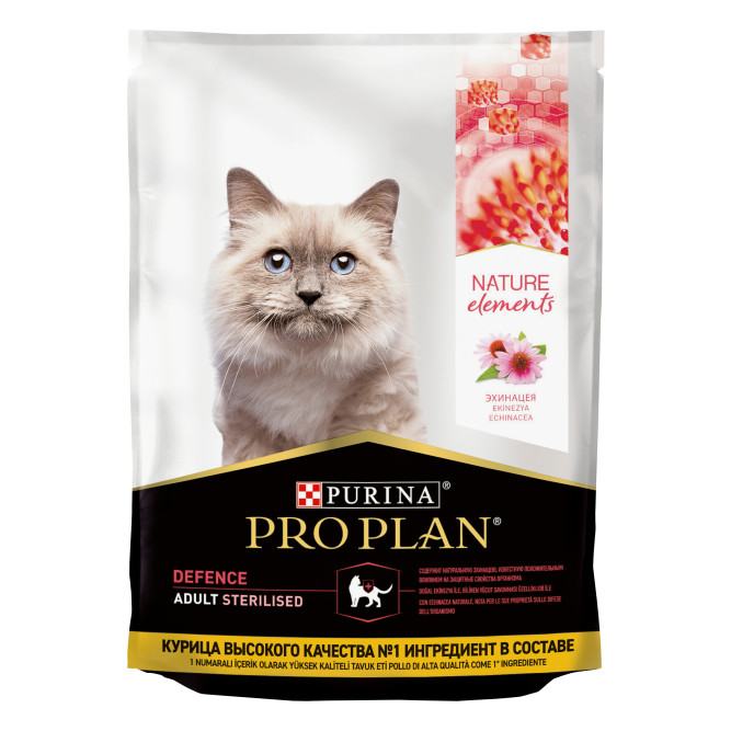 Pro Plan Nature Elements сухой корм для взрослых стерилизованных кошек с курицей - 200 г