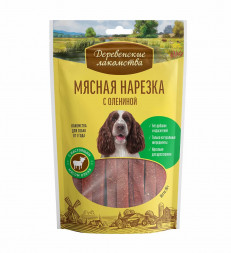 Деревенские лакомства мясная нарезка для собак с олениной - 90 г