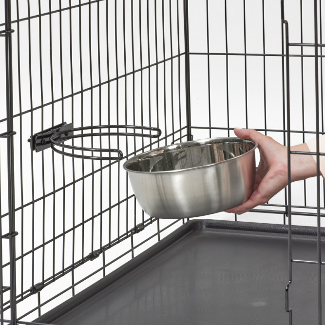 Миска MidWest для собак, для клеток и вольеров 1,85 л нержавеющая сталь