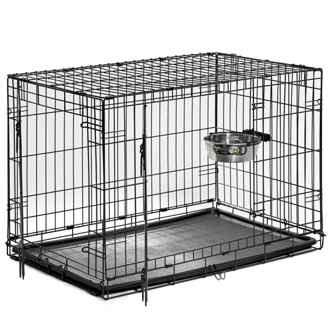 Миска MidWest для собак, для клеток и вольеров 1,85 л нержавеющая сталь