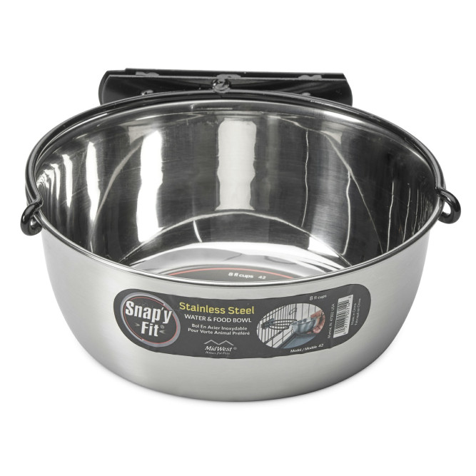 Миска MidWest для собак, для клеток и вольеров 1,85 л нержавеющая сталь