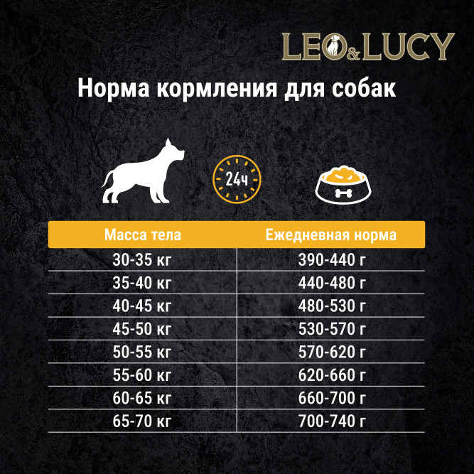 LEO&amp;LUCY сухой холистик корм для взрослых и пожилых собак крупных пород с уткой и тыквой - 12 кг