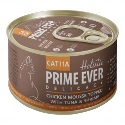 Prime Ever Delicacy мусс для взрослых кошек с цыпленком, тунцом и креветками - 80 г