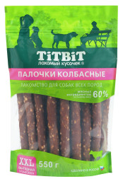 Titbit лакомство для собак палочки колбасные - 550 г