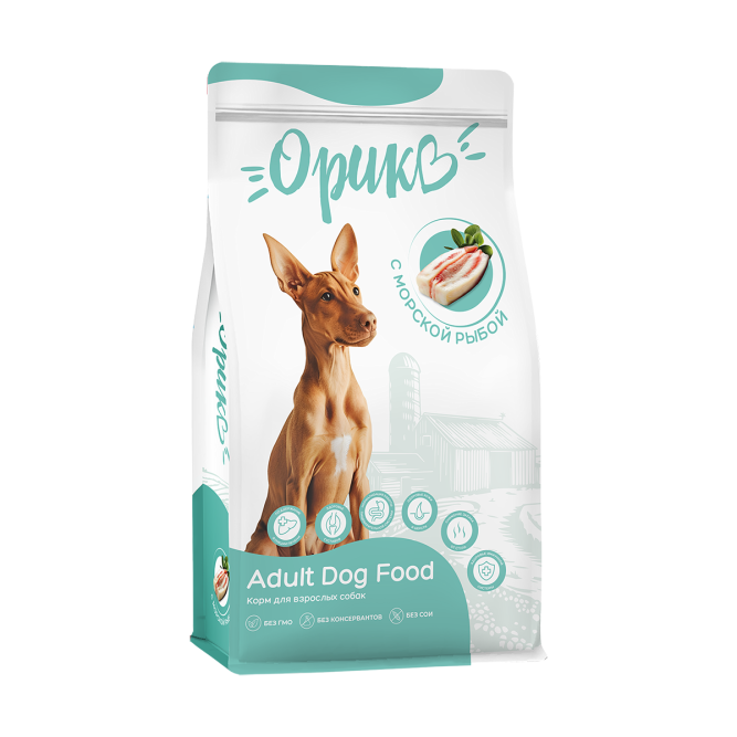 Орико сухой корм для взрослых собак всех пород с морской рыбой - 2,5 кг