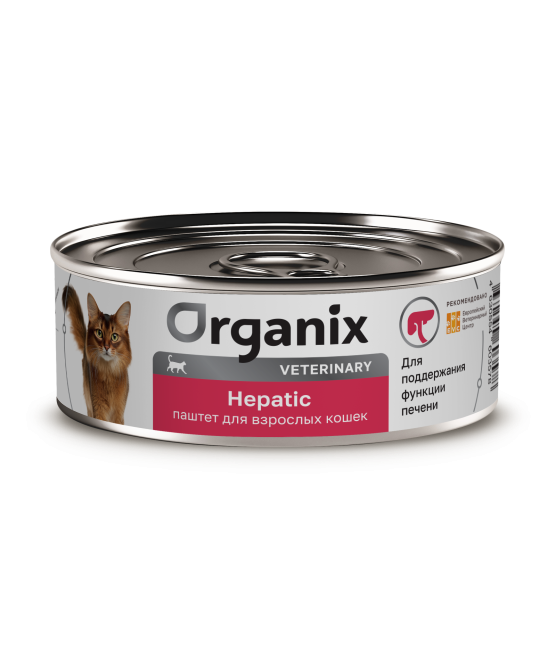 Organix Veterinary Hepatic влажный диетический корм для взрослых кошек для поддержания функции печени, в консервах - 100 г х 12 шт
