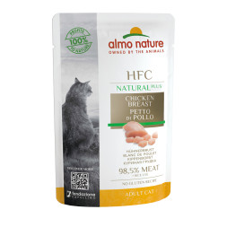 Almo Nature HFC Plus (Alternative) Adult Cat Chicken Breast паучи для взрослых кошек с куриной грудкой и 99,5% мяса - 55 г х 24 шт