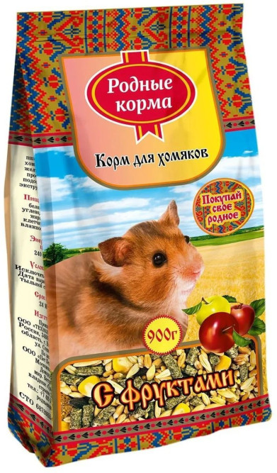 Родные Корма корм для хомяков с фруктами - 900 г