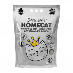 HOMECAT SILVER SERIES комкующийся наполнитель премиум для кошачьих туалетов - 20 л (5 кг)