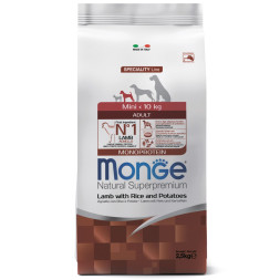 Monge Dog Speciality Mini сухой корм для взрослых собак мелких пород с ягненком, рисом и картофелем 2,5 кг