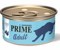 Prime влажный корм для взрослых кошек паштет с курицей и говядиной, в консервах - 75 г х 24 шт