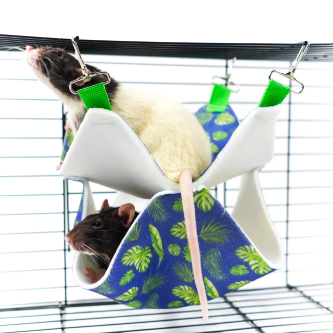 Bambini Pets гамак подвесной из фетра двухуровневый, для грызунов и хорьков, 23х23х6 см