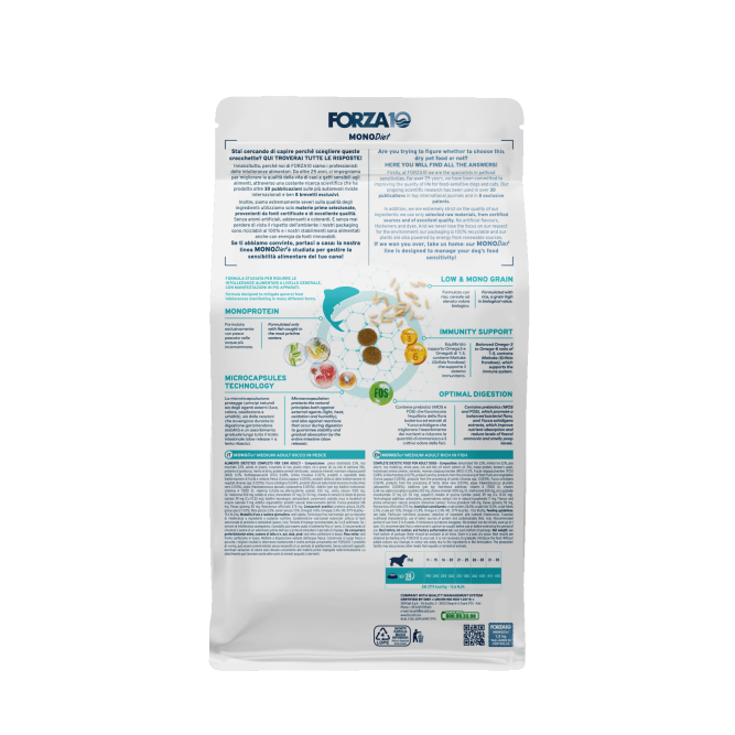 Forza10 MonoDiet Adult Medium Pesce сухой корм для взрослых собак средних пород с рыбой - 1,5 кг