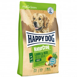 Happy Dog NaturCroq сухой корм для взрослых собак всех пород с ягненком и рисом - 15 кг