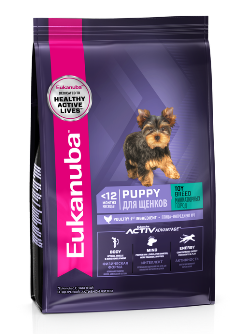 Сухой корм Eukanuba Puppy Toy Breed для щенков миниатюрных пород - 500 г