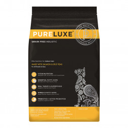 PureLuxe сухой корм для домашних кошек с лососем и горошком - 1,5 кг