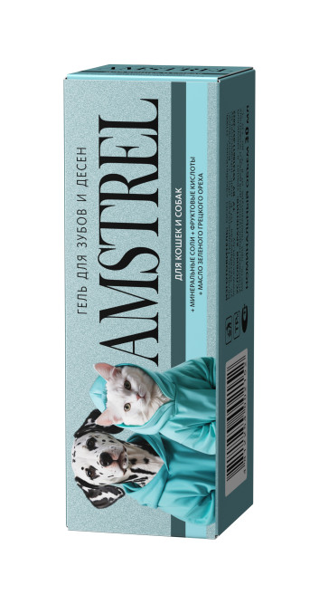 Amstrel гель для зубов для кошек и собак с маслом зеленого грецкого ореха - 30 мл