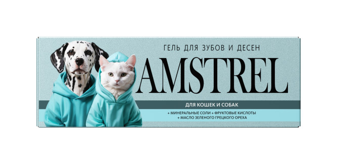 Amstrel гель для зубов для кошек и собак с маслом зеленого грецкого ореха - 30 мл