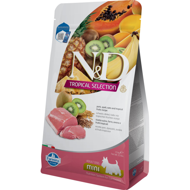 Farmina N&amp;D Dog Tropical Selection Pork Adult Mini сухой корм для взрослых собак мелких пород, со свининой - 1,5 кг