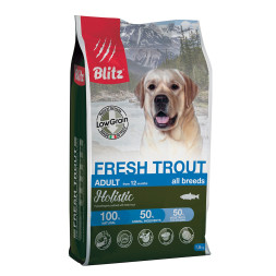 Blitz Adult сухой низкозерновой корм для взрослых собак с форелью - 1,5 кг