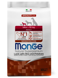 Monge Dog Speciality Mini сухой корм для взрослых собак мелких пород с ягненком, рисом и картофелем 800 г