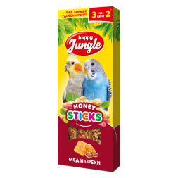 Happy Jungle лакомство для птиц палочки с медом и орехами - 3 шт