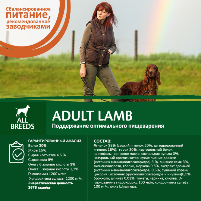 Wellness Core сухой корм для взрослых собак всех пород с ягненком и яблоком 1,8 кг