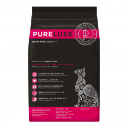 PureLuxe сухой корм для нормализации веса у кошек с индейкой и лососем - 1,5 кг