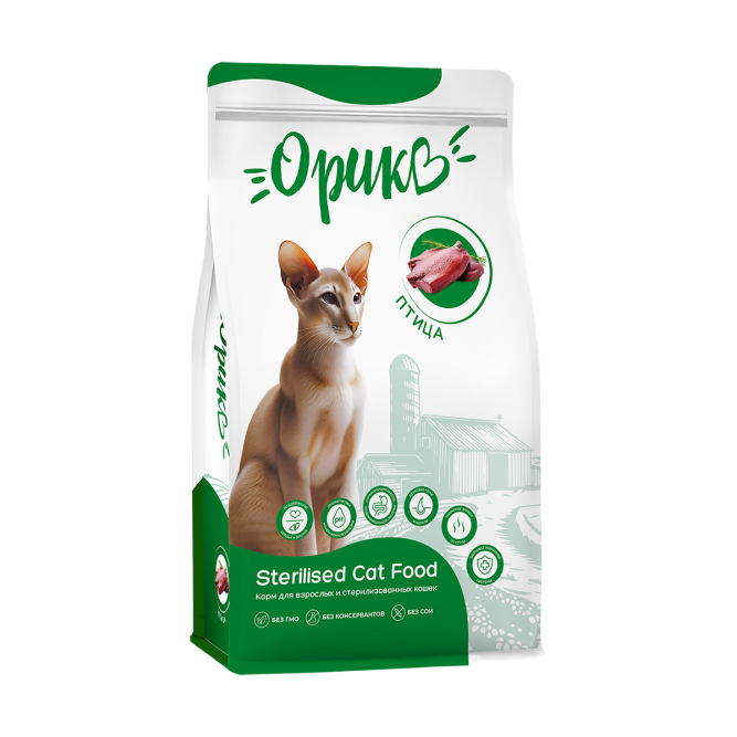 Орико сухой корм для взрослых стерилизованных кошек с птицей - 1,5 кг