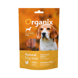 Organix лакомство для взрослых собак всех пород "Твистеры куриные" 100% мясо - 100 г