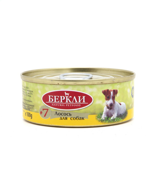Беркли №7 влажный корм для взрослых собак и щенков, лосось - 100 г x 12 шт