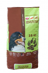 Дилли сухой корм для взрослых собак говяжий гуляш с овощами - 16 кг