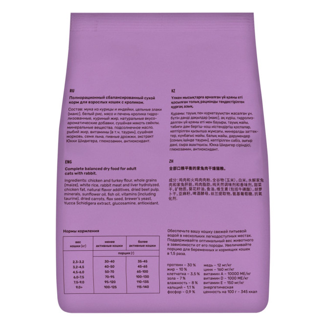 Smart Cat сухой корм для взрослых кошек с кроликом - 400 г