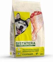 Statera сухой корм для взрослых собак с курицей и рисом - 800 г