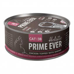 Prime Ever влажный корм для взрослых кошек с цыпленком и креветками в желе - 80 г х 24 шт