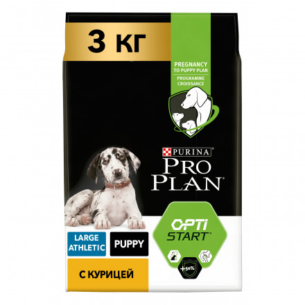 Pro Plan Puppy Large Athletic сухой корм для щенков крупных пород с атлетическим телосложением с курицей и рисом - 3 кг