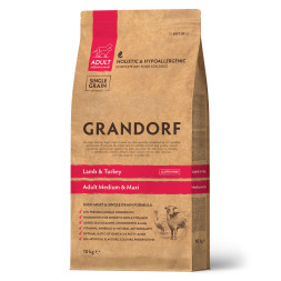 Grandorf сухой корм для взрослых собак средних и крупных пород с ягненком и индейкой - 10 кг