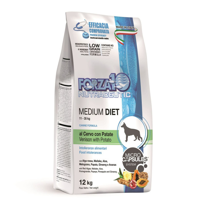 Forza10 MonoDiet Adult Medium сухой корм для взрослых собак средних пород с олениной и картофелем - 12 кг