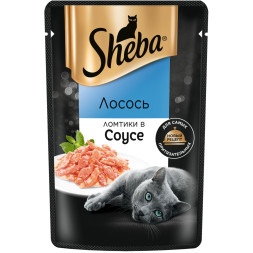 Sheba влажный корм для кошек ломтики с лососем, в соусе, в паучах - 75 г х 28 шт