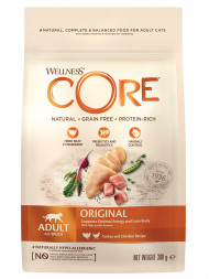 Wellness Core сухой корм для взрослых кошек с индейкой и курицей 300 г