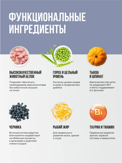 BOWL WOW сухой корм для котят с индейкой, курицей и черникой - 400 г