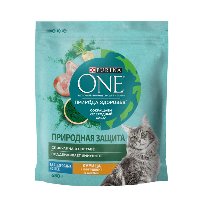 Purina One Природа Здоровья сухой корм для взрослых кошек с курицей - 680 г