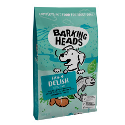 Barking Heads Рыбка-вкусняшка сухой беззерновой корм для взрослых собак с лососем, форелью и бататом - 12 кг