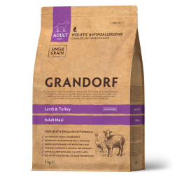 Grandorf сухой корм для взрослых собак крупных пород с ягненком и индейкой - 3 кг