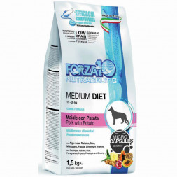 Forza10 Medium Diet сухой корм для взрослых собак средних пород из свинины, картофеля и риса с микрокапсулами - 1,5 кг