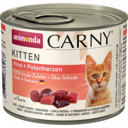 Animonda Carny Kitten влажный корм для котят с говядиной и сердцем индейки - 200 г (6 шт в уп)