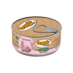 Organic Сhoice влажный корм для взрослых собак 100% кролик в консервах - 100 г х 24 шт